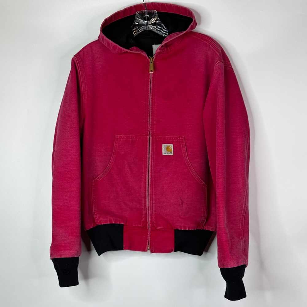 Vintage Carhartt J140 Red Pink Hooded Jacket Size Men's Small